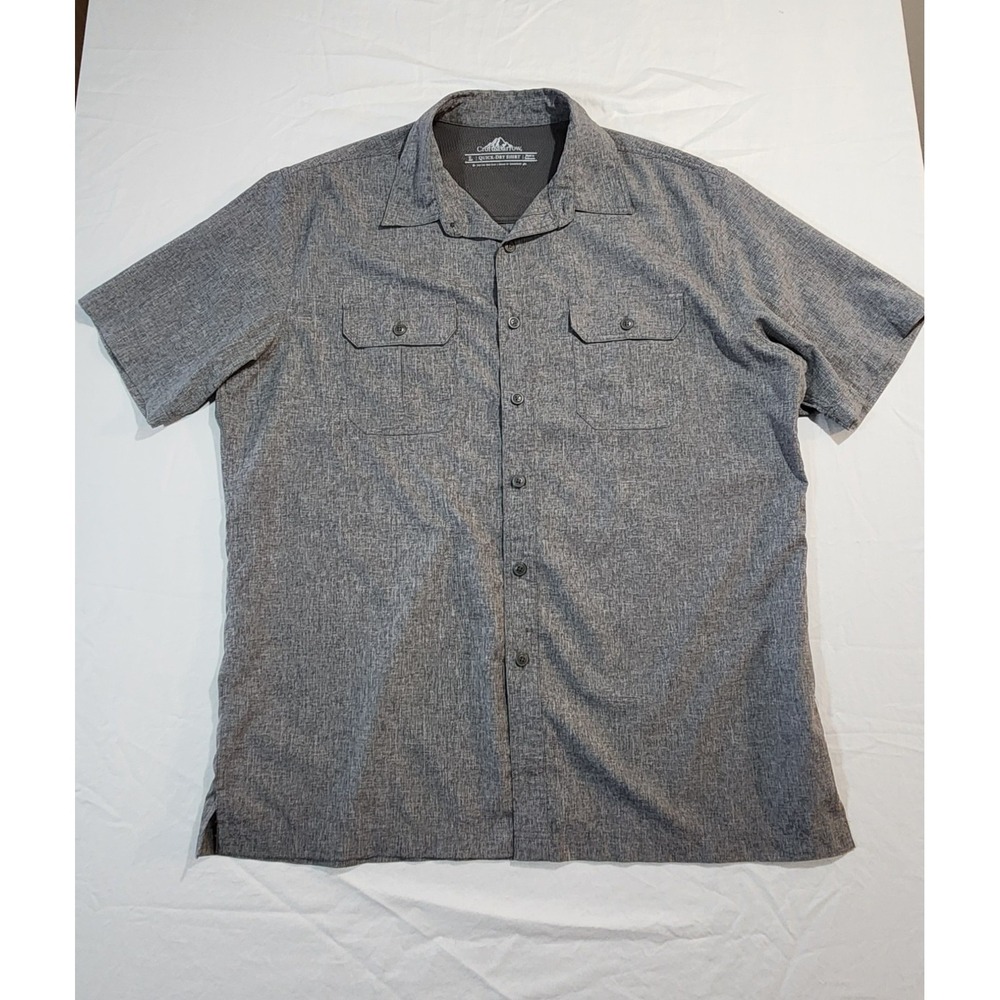 Croft & Barrow Shirt Men's Large Short Sleeve button up Quick-Dry
